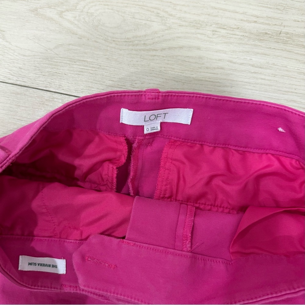 LOFT Riviera Slim Pink Ankle Dress Pants – Size 0 - Picture 2 of 6